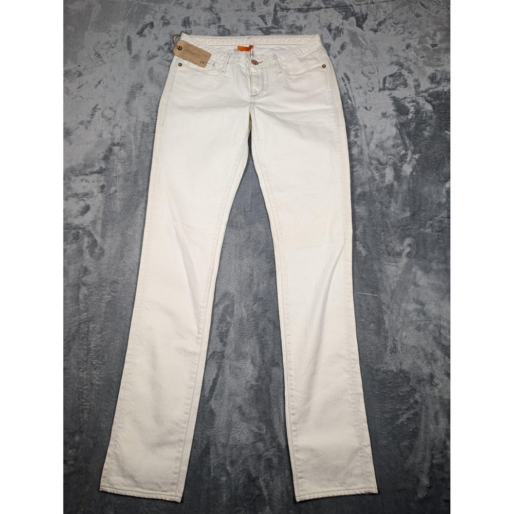 Vintage Earnest Sewn Jeans Womens 28 White Hampton Straight Leg Zip Fly 00s
